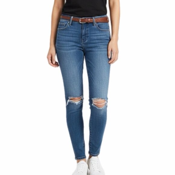 Mossimo Supply Co. Denim - Mossimo Women's Skinny Jeans 00/24 Blue Distressed Medium Wash Stretch Jegging